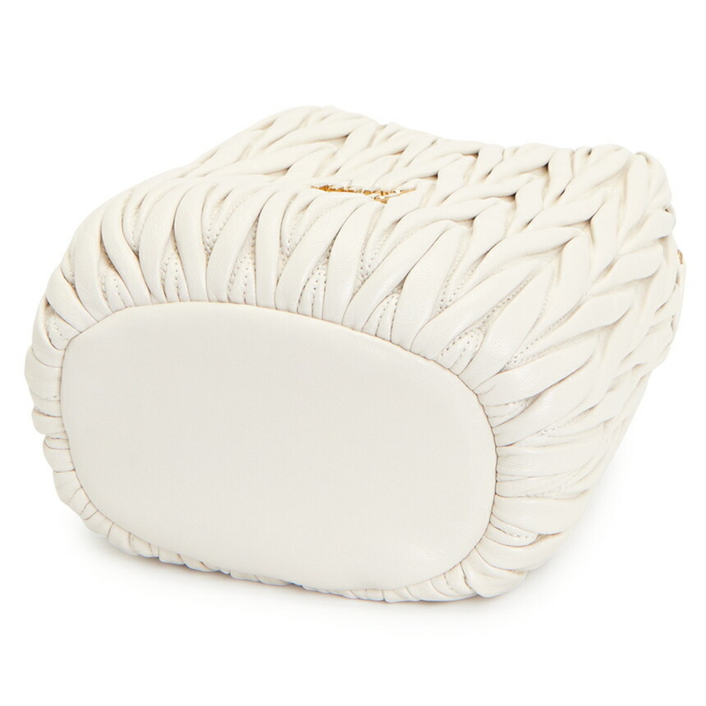 Miu Miu Matelasse leather bucket Shoulder bag White - Picture 5 of 10